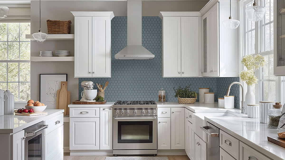 Cielo Azul Hexagon Glossy
