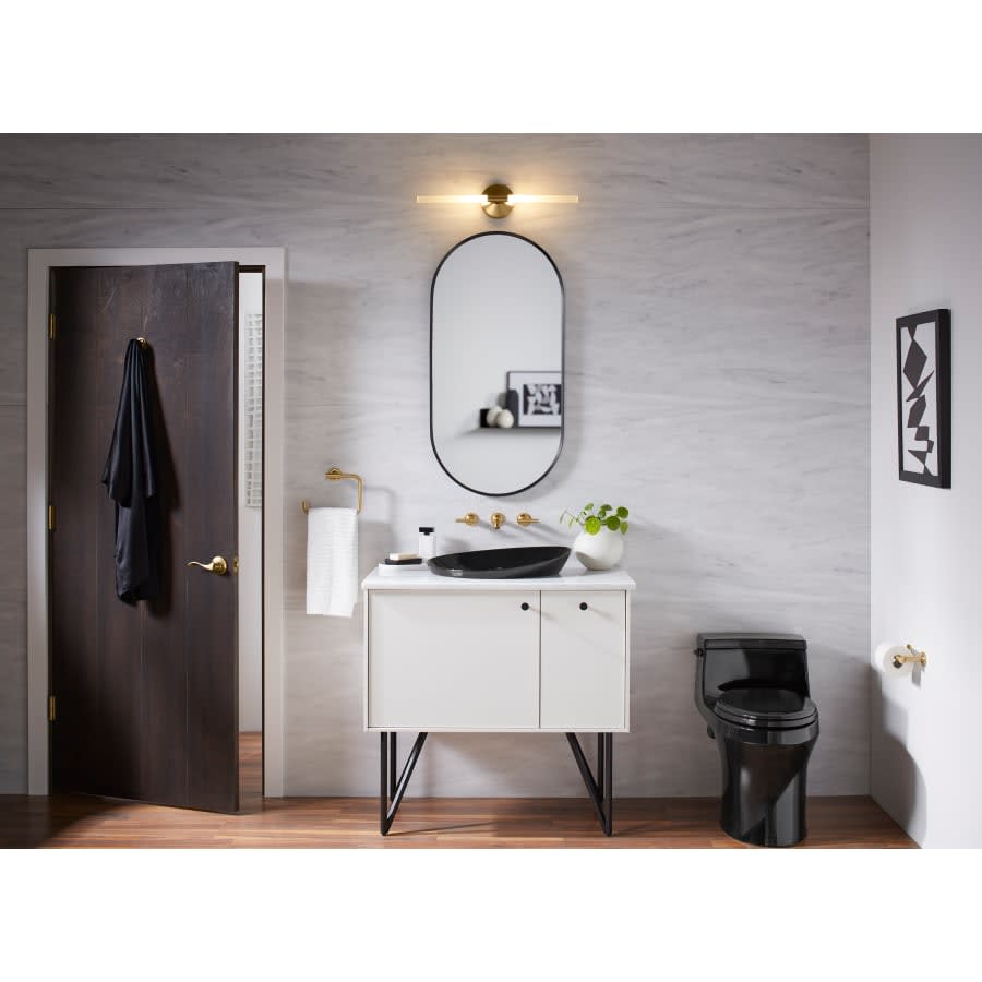 Essential 20-1/16" W x 40-1/16" H Modern Oval Framed Bathroom Wall Mirror