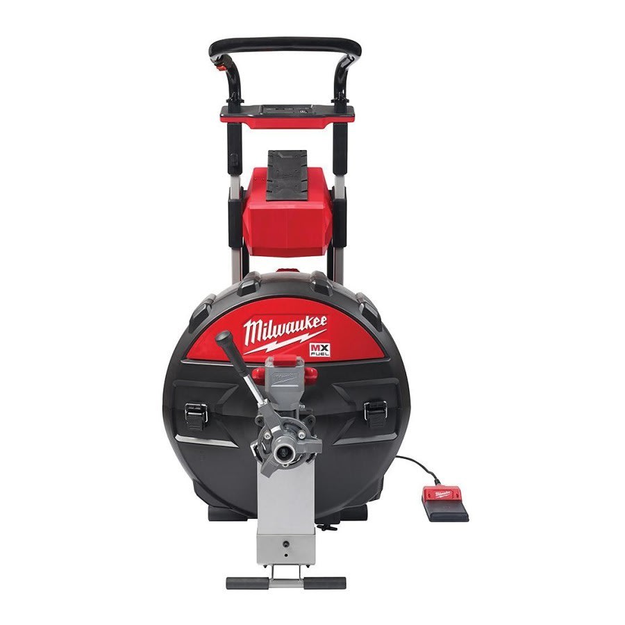 MX FUEL™ Rust-Resistant Sewer Drum Machine With POWERTREDZ™ Lift Assist Power, 3/4 in, Drain Line, 200 ft Max Run, Aluminum/HDPE/PP/Steel Housing