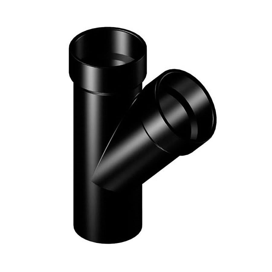 DWV Street Wye, 4 in, Spigot x Hub, ABS