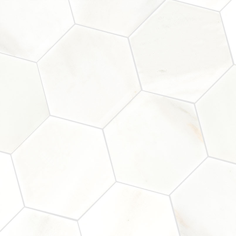 Greecian White 8" Hexagon Polished