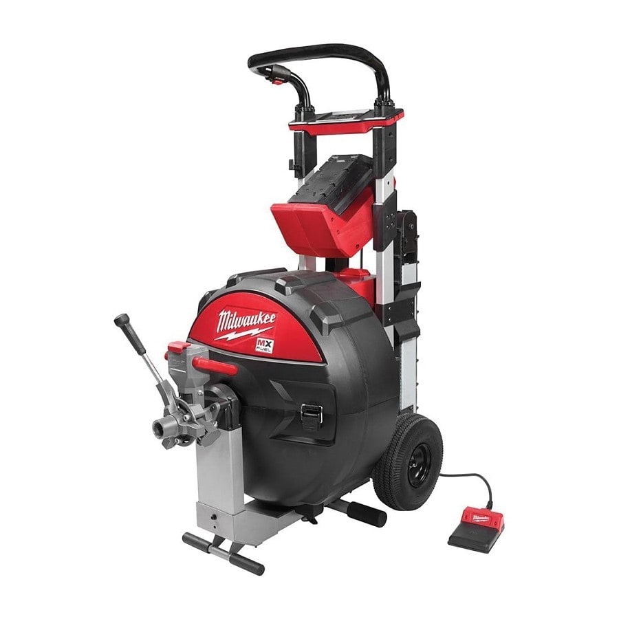 MX FUEL™ Rust-Resistant Sewer Drum Machine With POWERTREDZ™ Lift Assist Power, 3/4 in, Drain Line, 200 ft Max Run, Aluminum/HDPE/PP/Steel Housing
