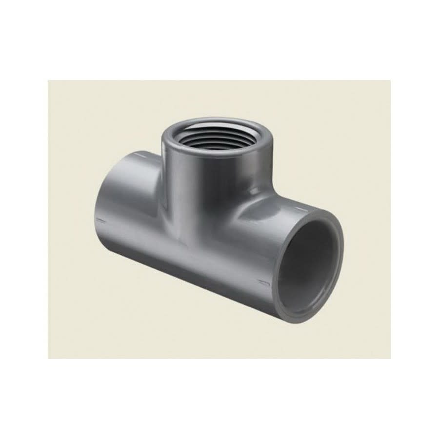 Tee, 1 in, Socket x FNPT, SCH 80/XH, PVC