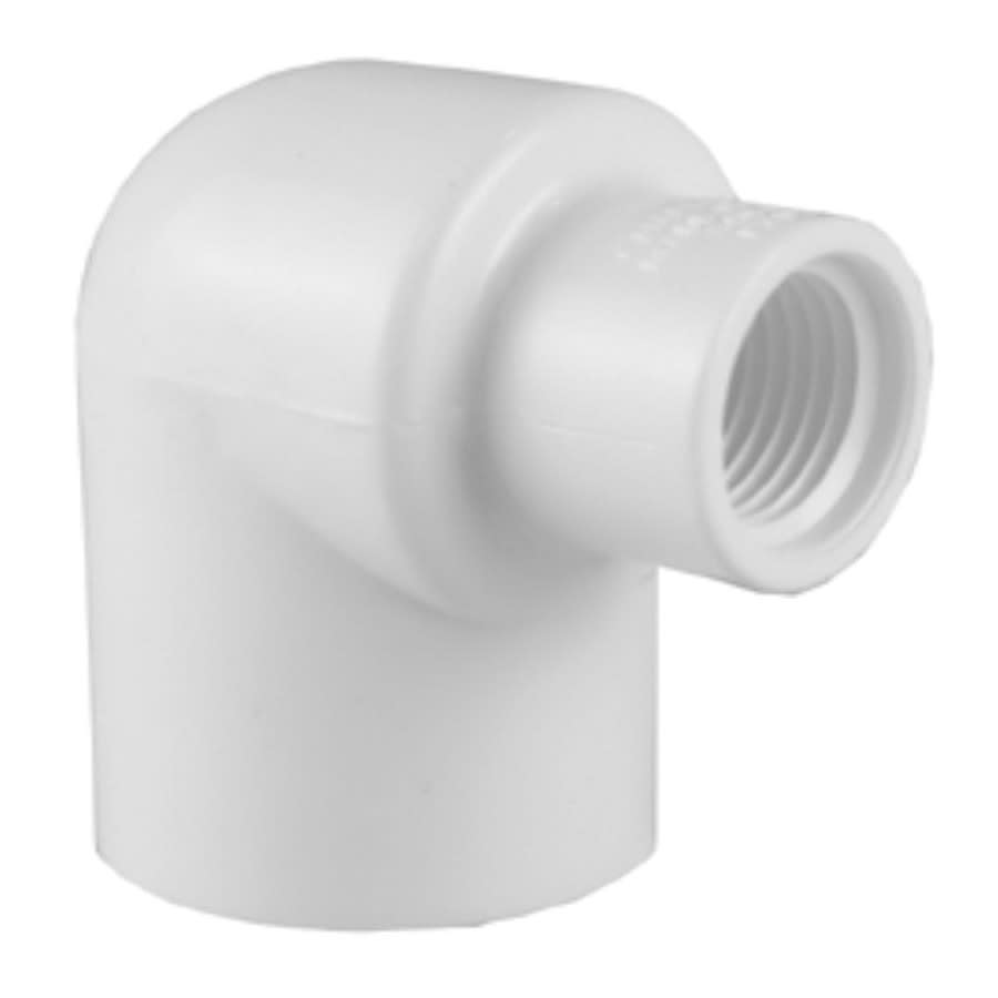 90 deg Elbow, 1 x 3/4 in, Socket x FNPT, SCH 40/STD, PVC