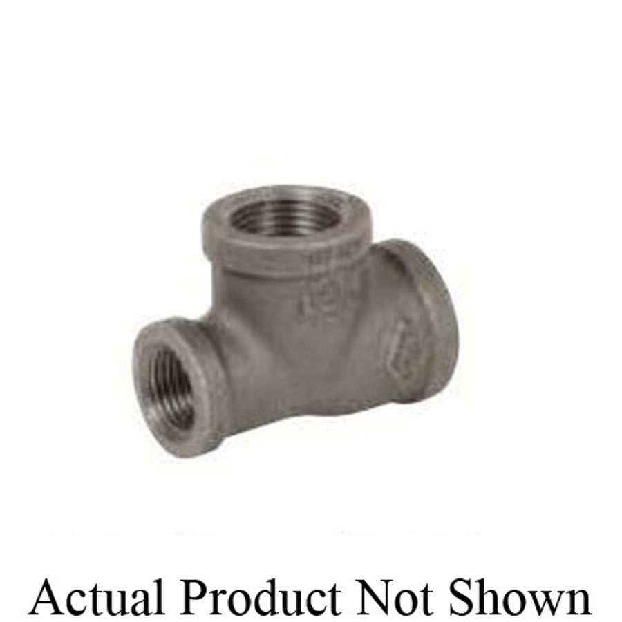 Tee, 4 x 1 in, FNPT, 150 lb, Malleable Iron, Black