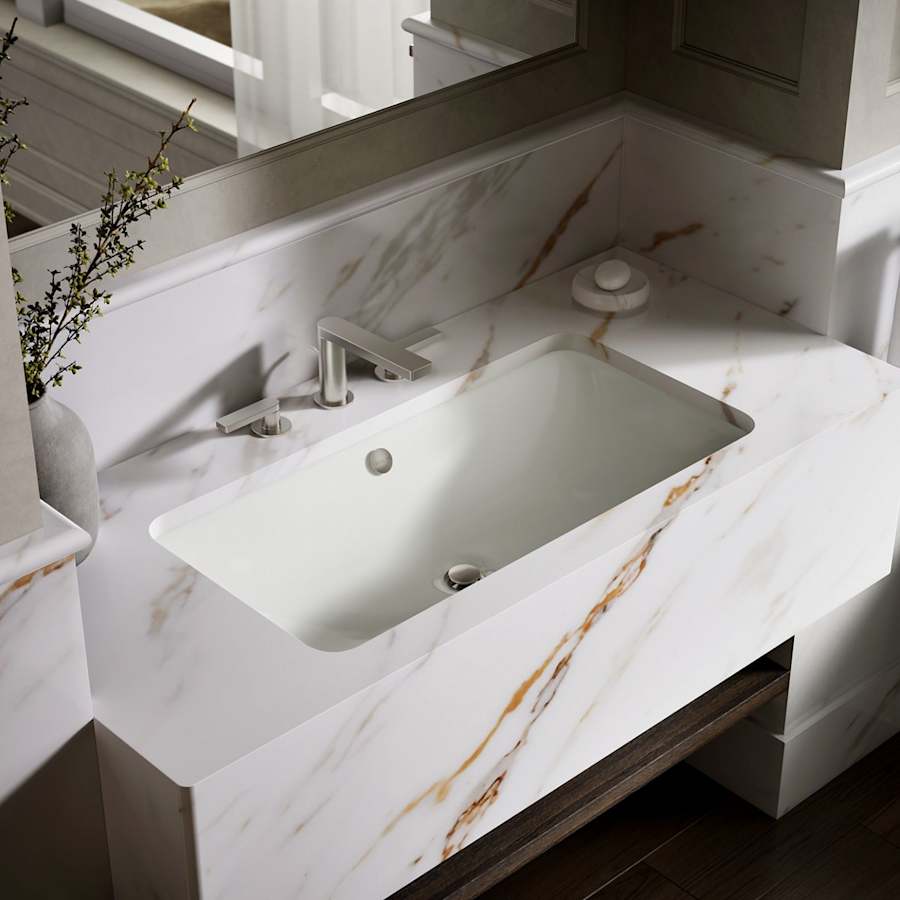 Iron Plains 30" Cast Iron Drop-In or Undermount Bathroom Sink with Overflow