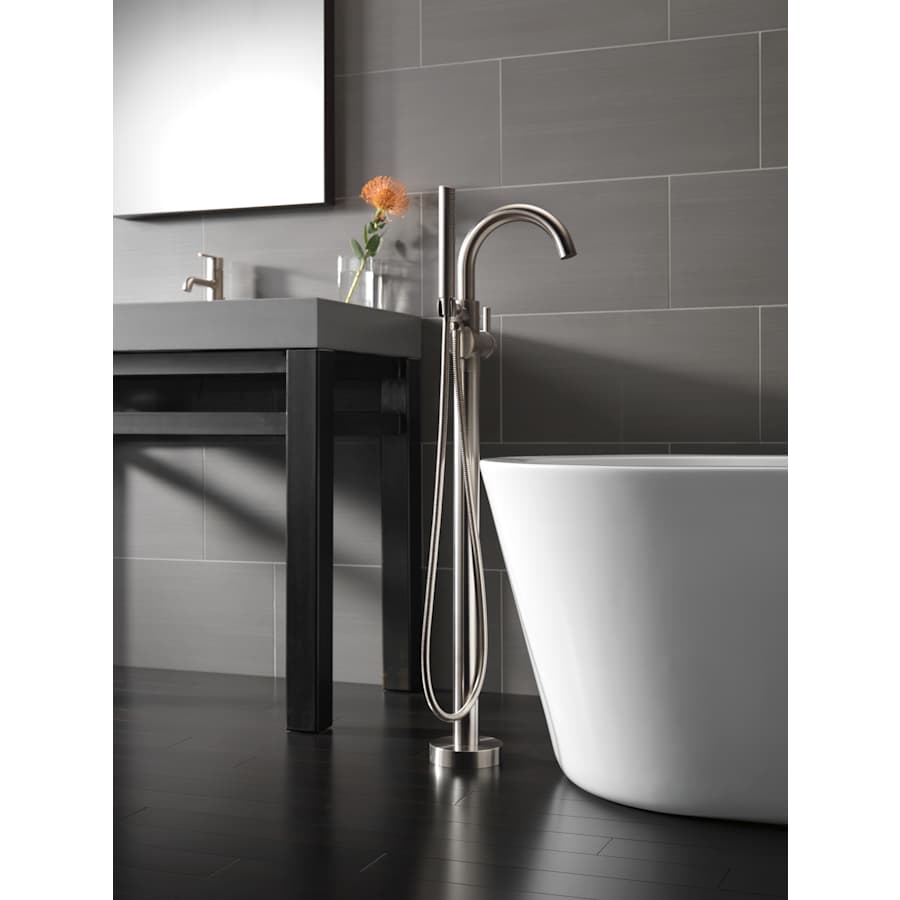 Trinsic Floor Mounted Tub Filler with Integrated Diverter and Hand Shower - Less Rough In