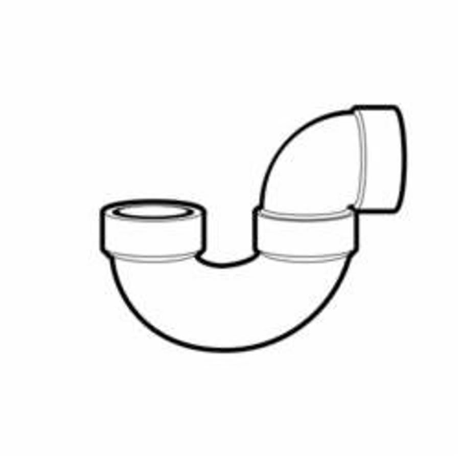 DWV P-Trap, 1-1/2 in, Hub, ABS