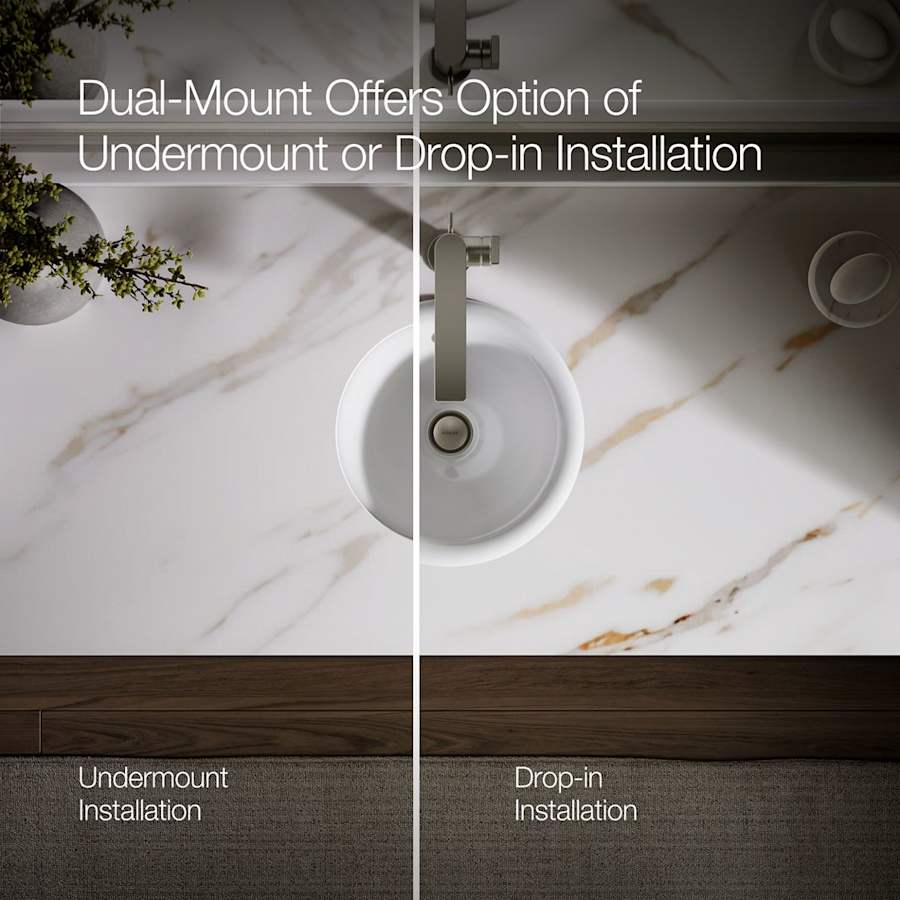 Iron Plains 12" Cast Iron Drop-In or Undermount Bathroom Sink with Overflow