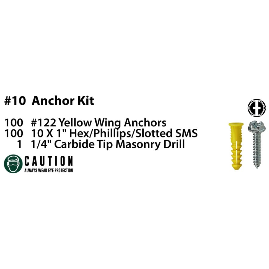Screw Anchor Kit, #10 , Electrogalvanized
