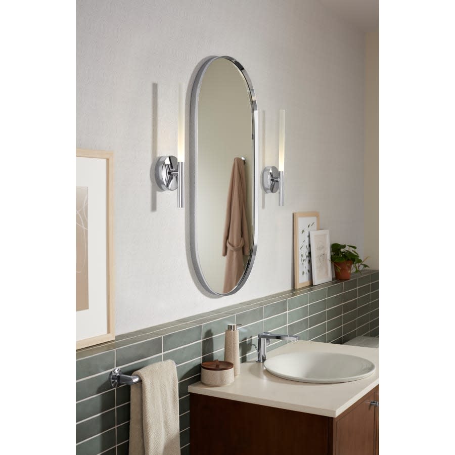 Essential 20-1/16" W x 40-1/16" H Modern Oval Framed Bathroom Wall Mirror