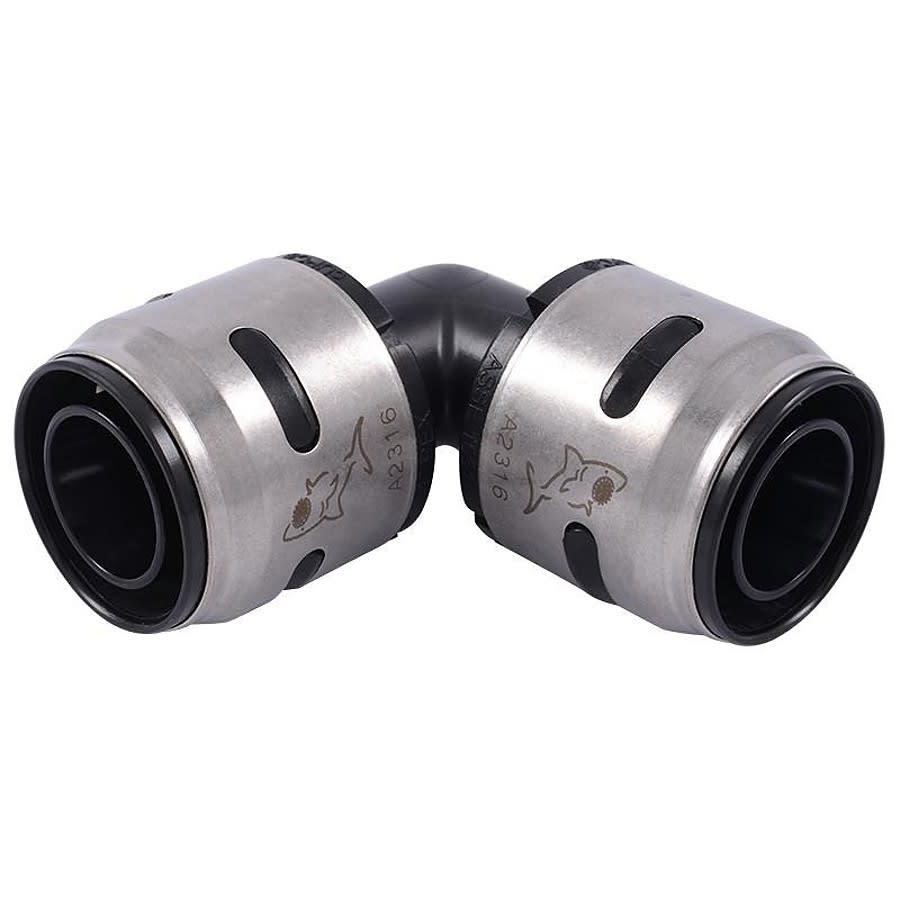 90 deg Elbow, 1 in, Push, Plastic