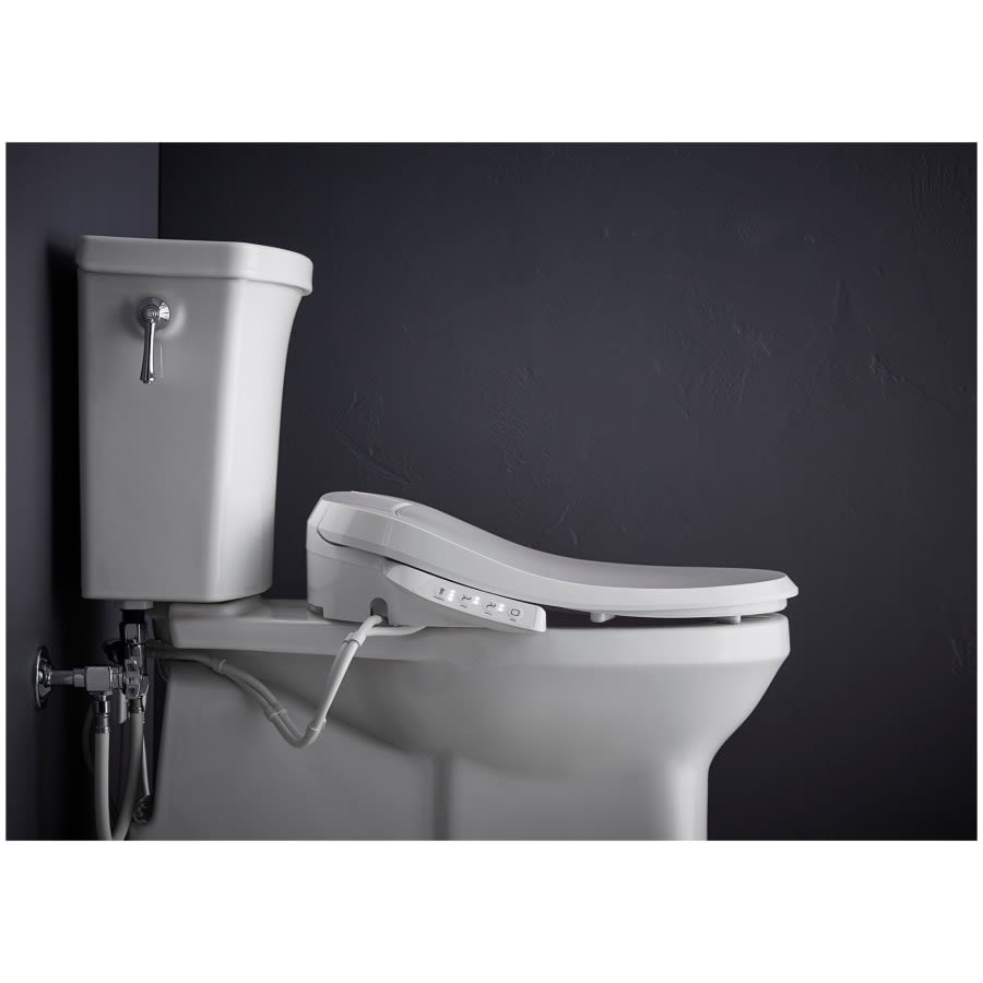 PureWash E545 Elongated Closed-Front Bidet Seat with Heated Seat, Adjustable Water Temperature and Pressure, Front and Rear Wash Modes, Automatically UV Light Self-Cleaning Wand, Quiet-Close, Quick-Release, and LED Night Light Technologies
