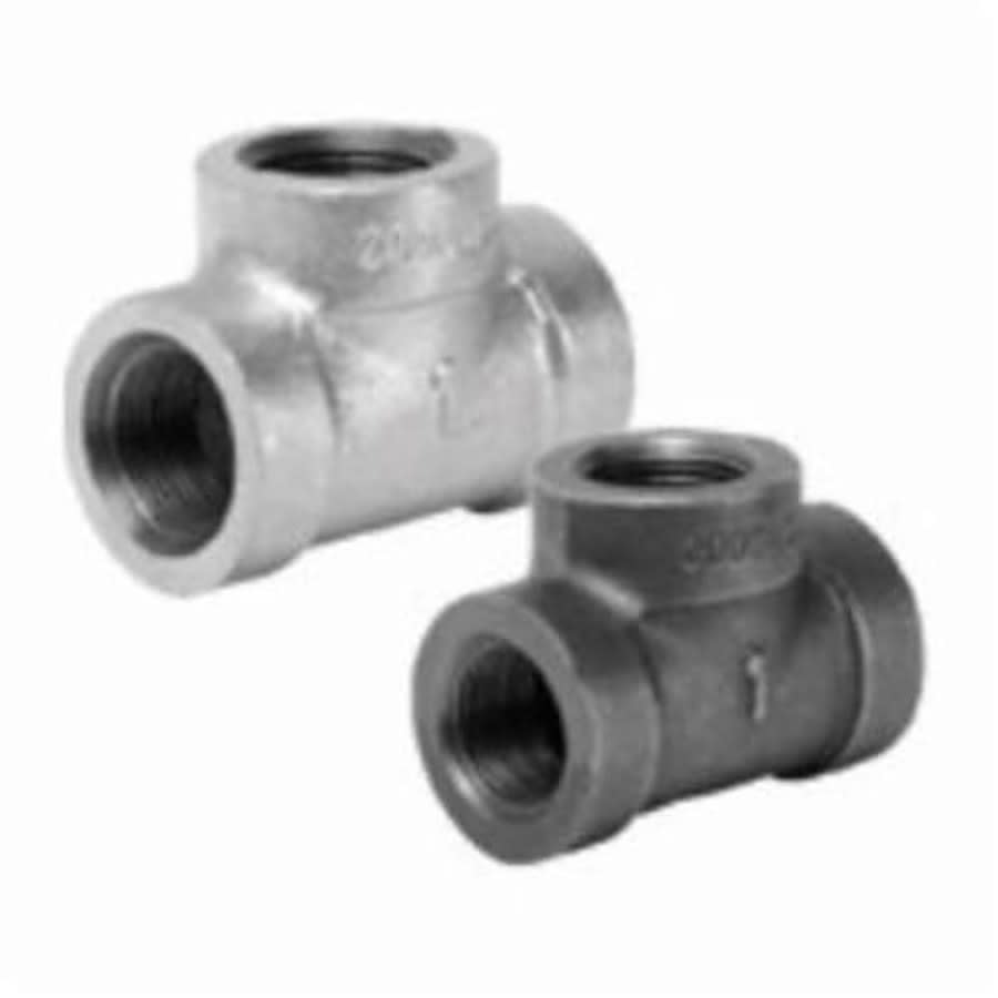 Tee, 3/4 in, FNPT, 300 lb, Malleable Iron, Black