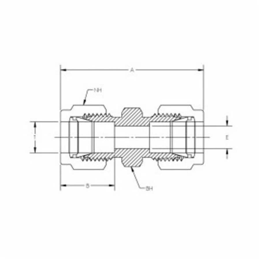 CBC-Lok® DU Series Double Ferrule Union, 1/2 in, Tube, Brass