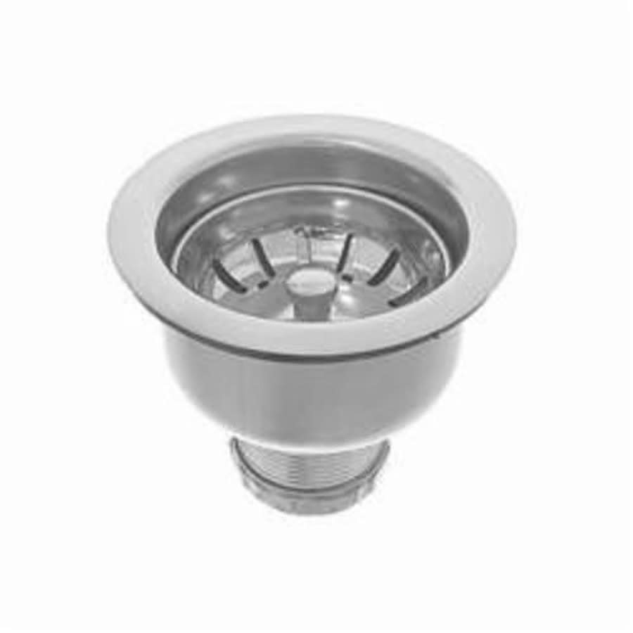 Snap-N-Tite Sink Basket Strainer, Stainless Steel Body and Basket. Locking Cup. Neoprene Stopper. Fits cast iron sinks. Length 3-3/4 in, Polished Chrome