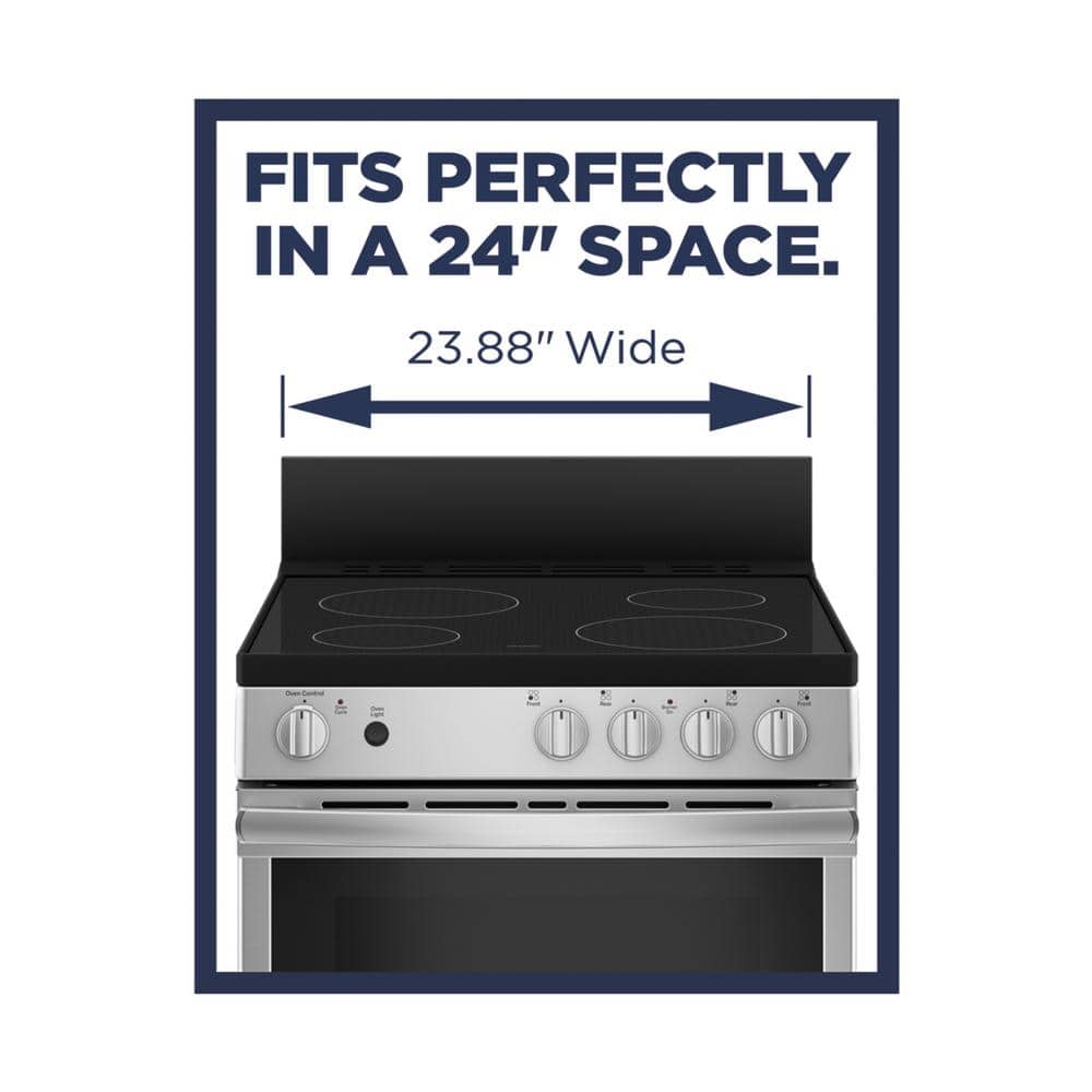 24"W Electric Smooth Range Stainless Steel
