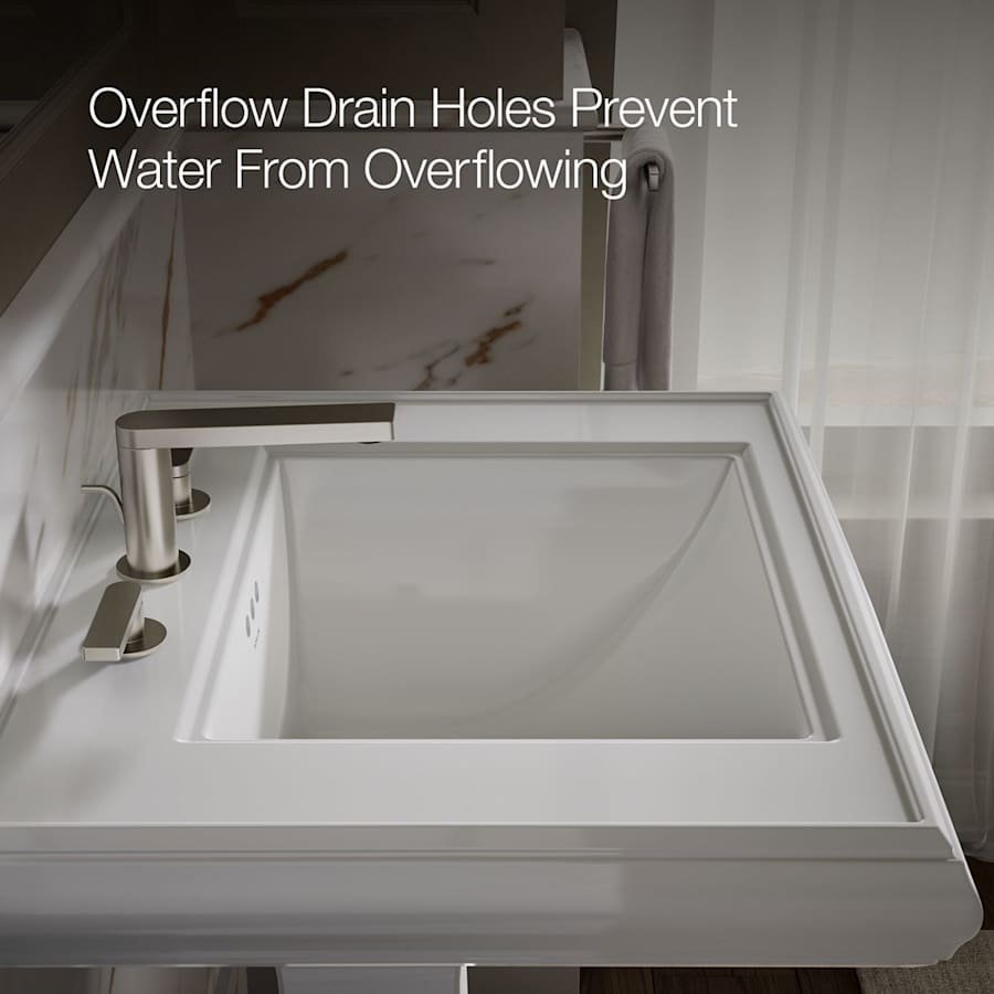 Memoirs Classic 27" Fireclay Pedestal Bathroom Sink with 3 Holes Drilled and Overflow