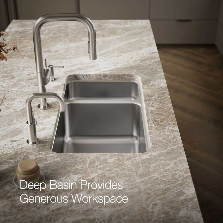 Undertone 32" Double Basin Under-Mount 18-Gauge Stainless Steel Kitchen Sink with SilentShield