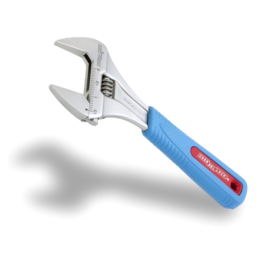 8 in, Adjustable Wrench, Wide Azz®, Chrome, Code Blue®