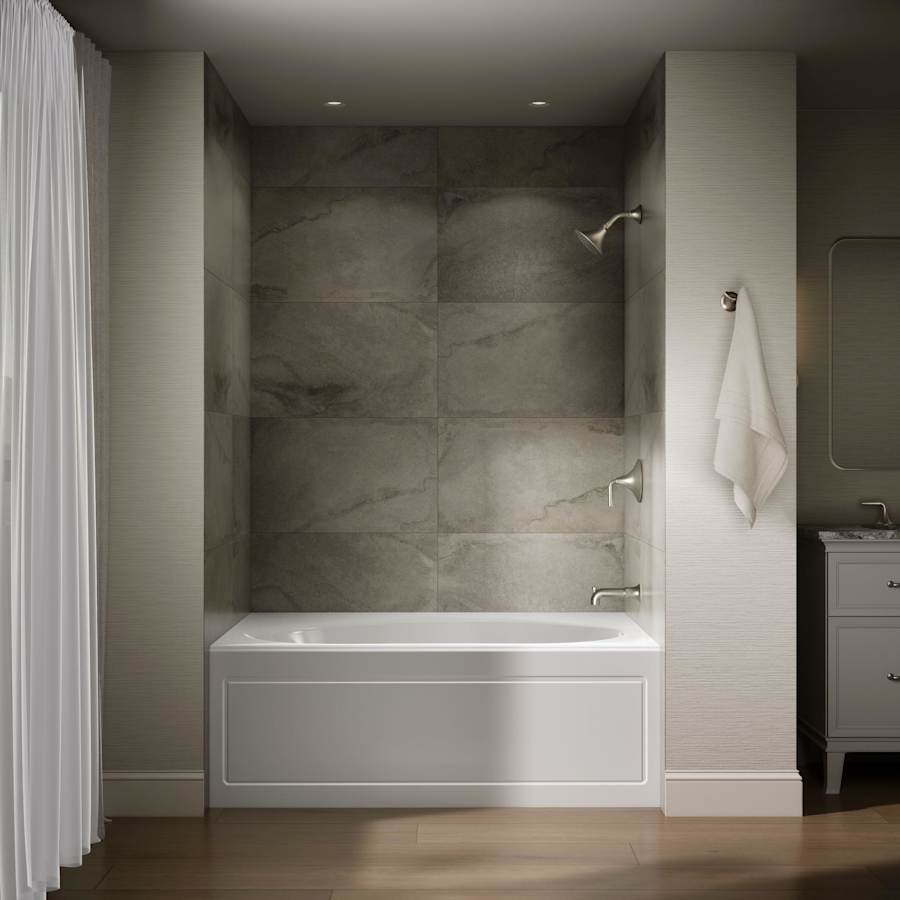 Windward Collection 60" Three Wall Alcove Soaking Bath Tub with Right Hand Drain
