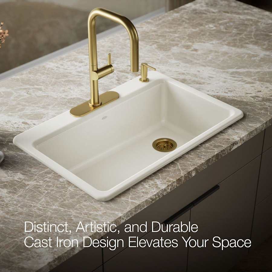 Riverby 33" Single Basin Top-Mount Enameled Cast-Iron Kitchen Sink