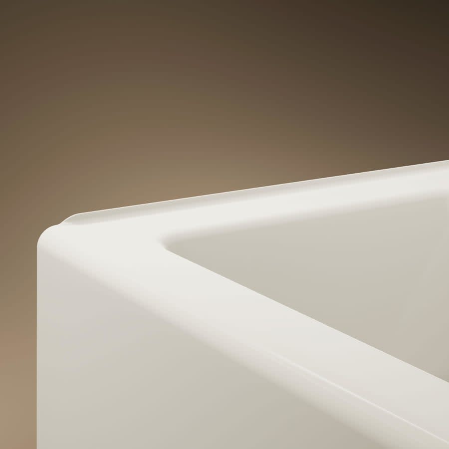 Bellwether Bath Tub 66" L x 32" W Cast Iron Soaking for Three Wall Alcove Installations with Integral Apron and Right Drain