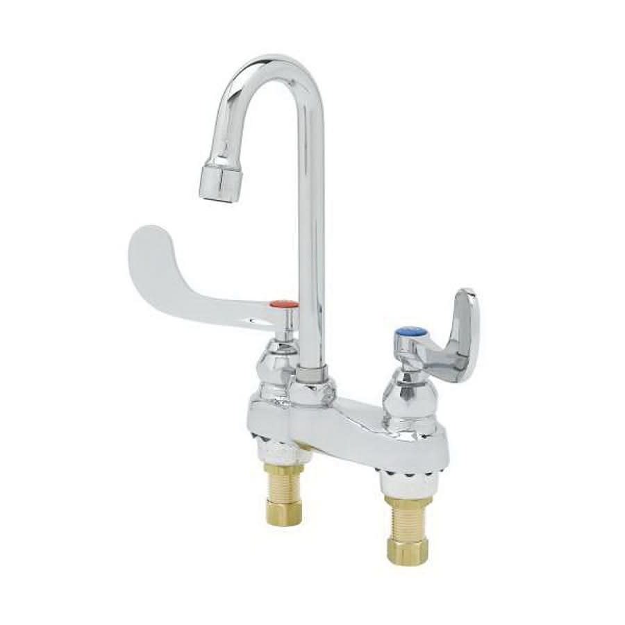 Centerset Lavatory Faucet, ADA, 2 Handle, 2-Hole, 0.5 gpm, Polished Chrome