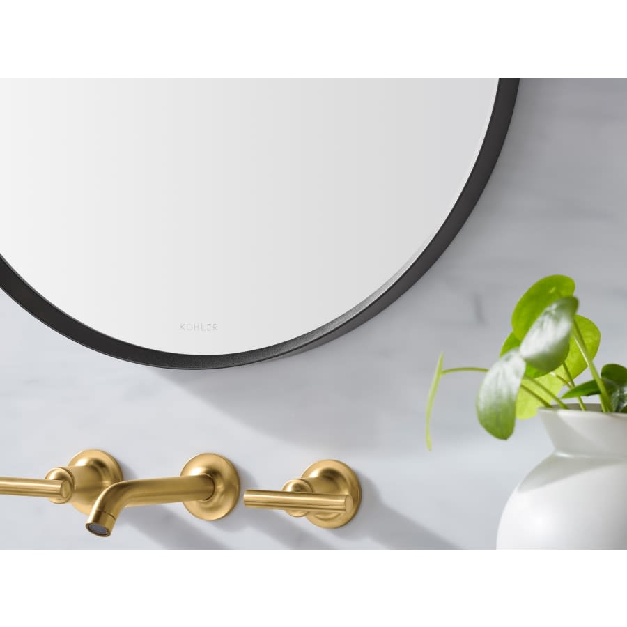 Essential 28-1/8" Diameter Modern Circular Framed Bathroom Wall Mirror