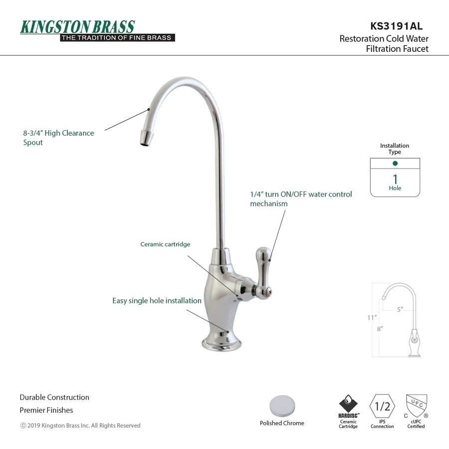 Restoration Water Dispenser, Lever Handle, Polished Chrome