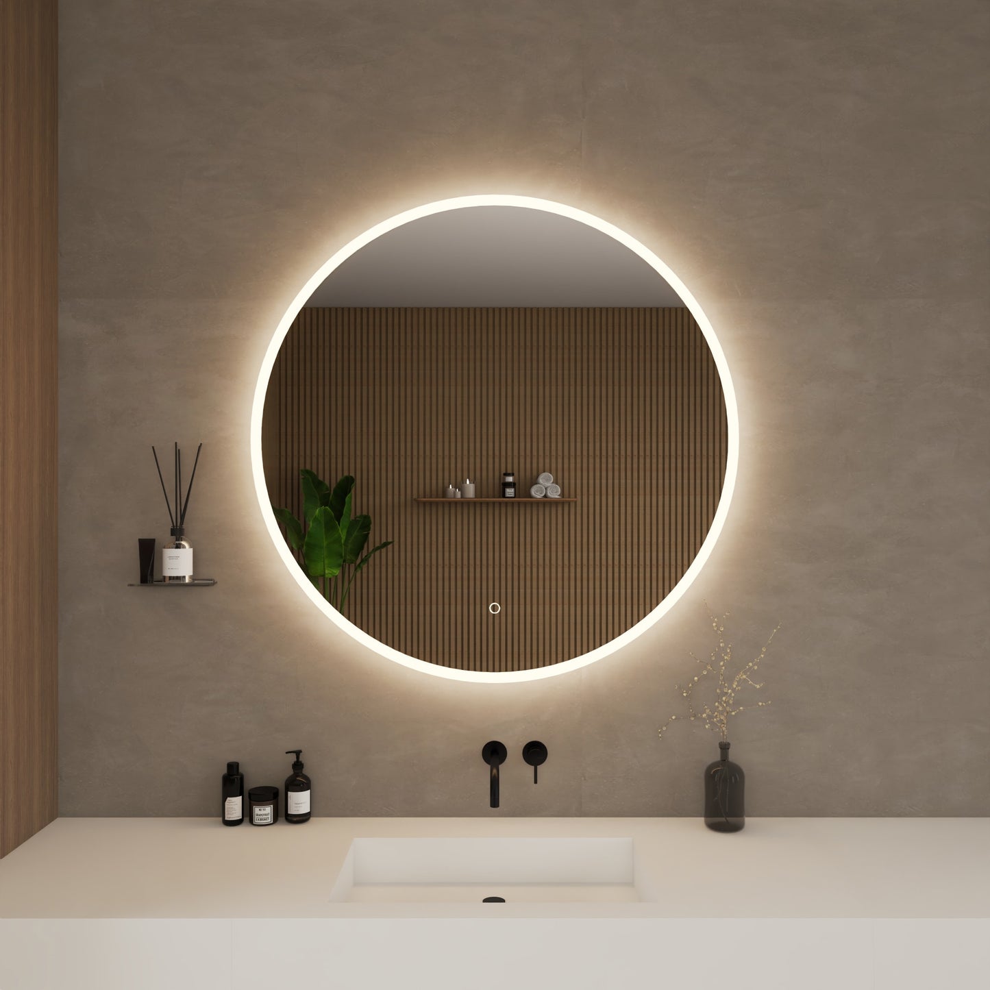 Rhonda Frameless LED Bathroom Vanity Mirror with Color Changer, Dimmer and Defogger - 36W x 36H x 1.5D