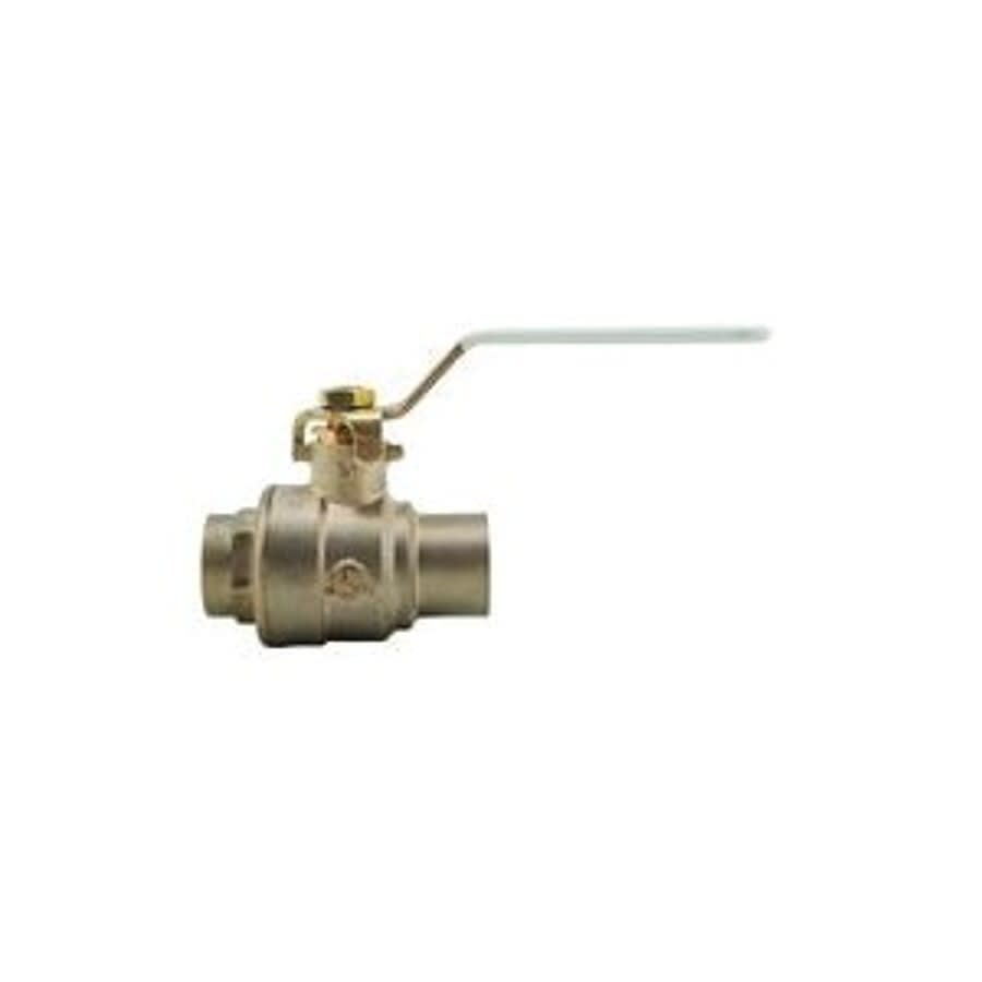 2-Piece Ball Valve, 1/2 in, C, Full Port, Plated Brass Ball, Brass
