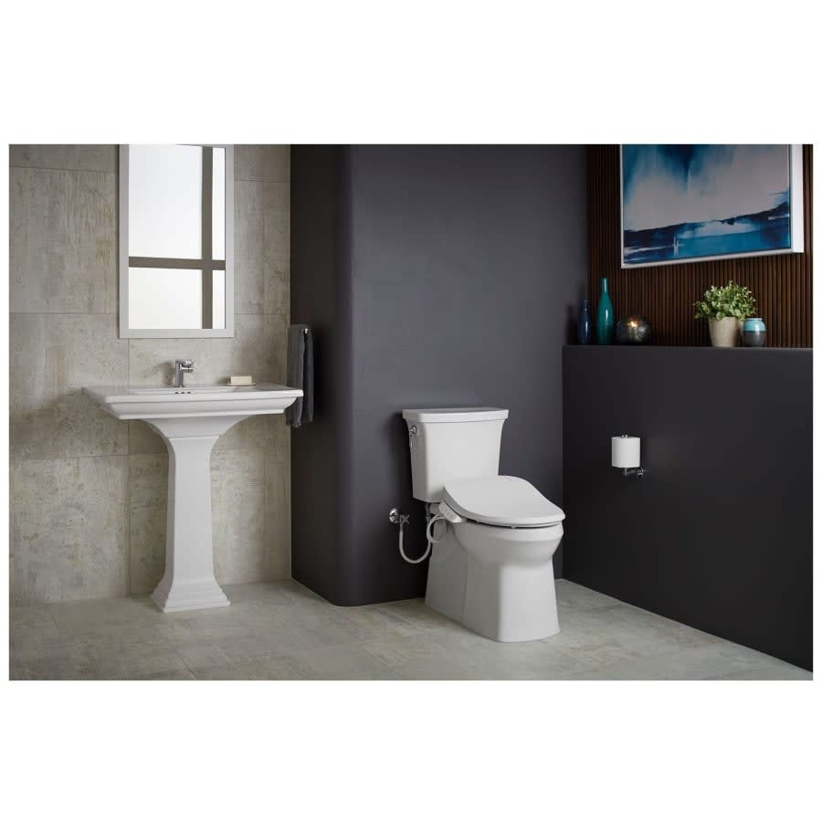 PureWash E545 Elongated Closed-Front Bidet Seat with Heated Seat, Adjustable Water Temperature and Pressure, Front and Rear Wash Modes, Automatically UV Light Self-Cleaning Wand, Quiet-Close, Quick-Release, and LED Night Light Technologies