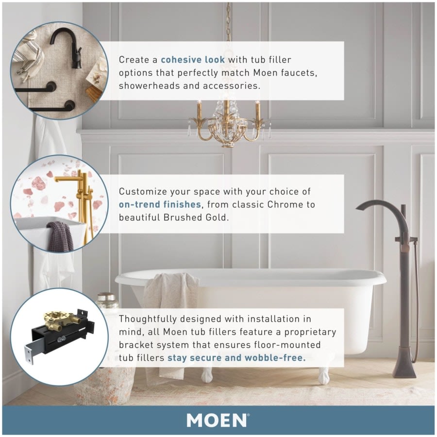 Cia Floor Mounted Tub Filler with Built-In Diverter - Includes Hand Shower