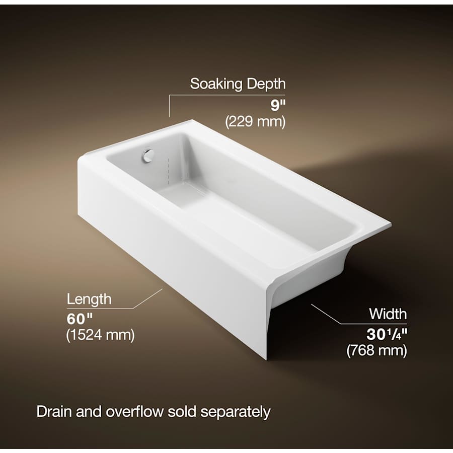 Bellwether 60" Alcove Soaking Tub with Left Drain