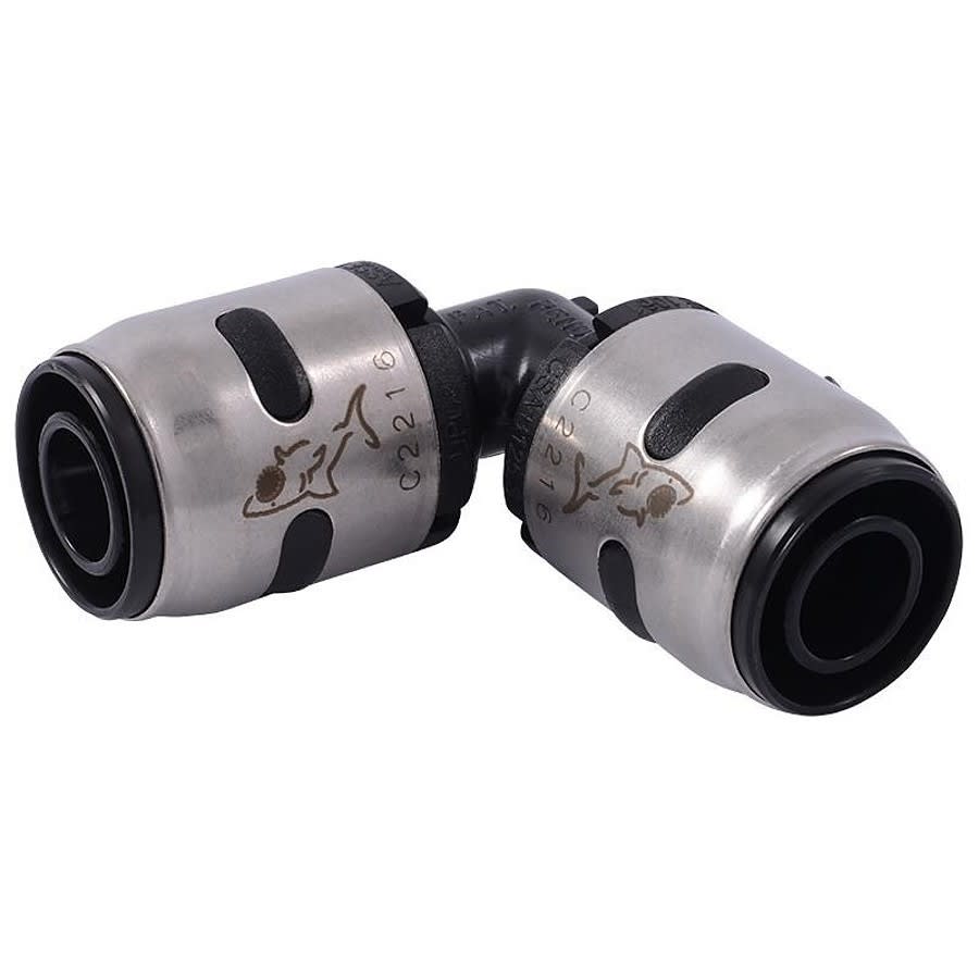 90 deg Elbow, 1/2 in, Push, Plastic