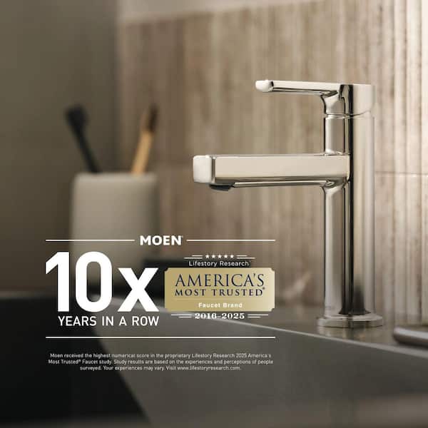 MOEN Hensley Single Hole Single-Handle Bathroom Faucet in Spot Resist Brushed Nickel WS84414MSRN