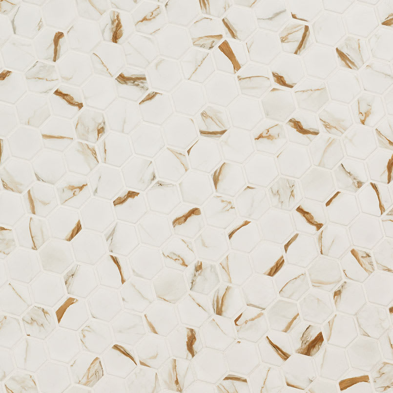 Calacatta Gold Matte 2" Hexagon