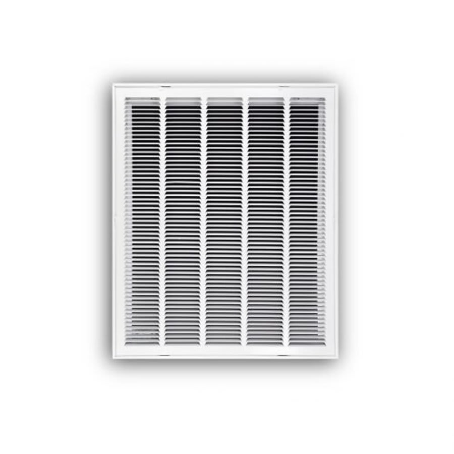 Stamped Fixed Hinge Face Return Filter Grille, 24 x 30 in, 1/2 in Spacing, 1 in Filter, Steel, White