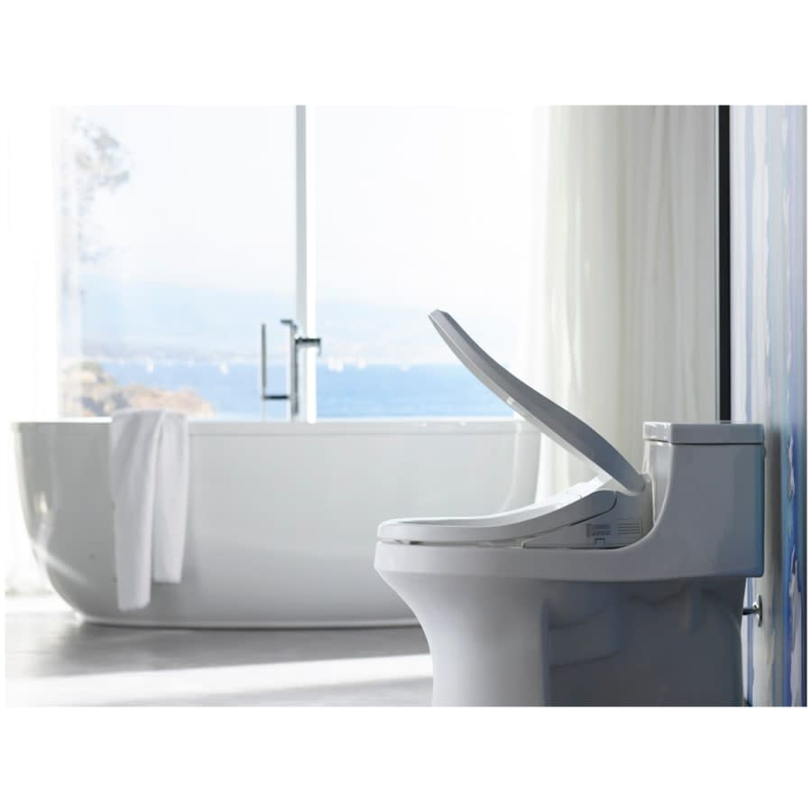 PureWash E590 Elongated Bidet Toilet Seat with Heated Seat, Self-Cleaning UV Technology, Adjustable Water Temperature, Warm-air Drying, and 2 Spray Options