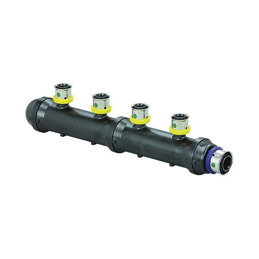PureFlow® 4-Port Manifold, 1/2 in, Press PEX Mains, Poly