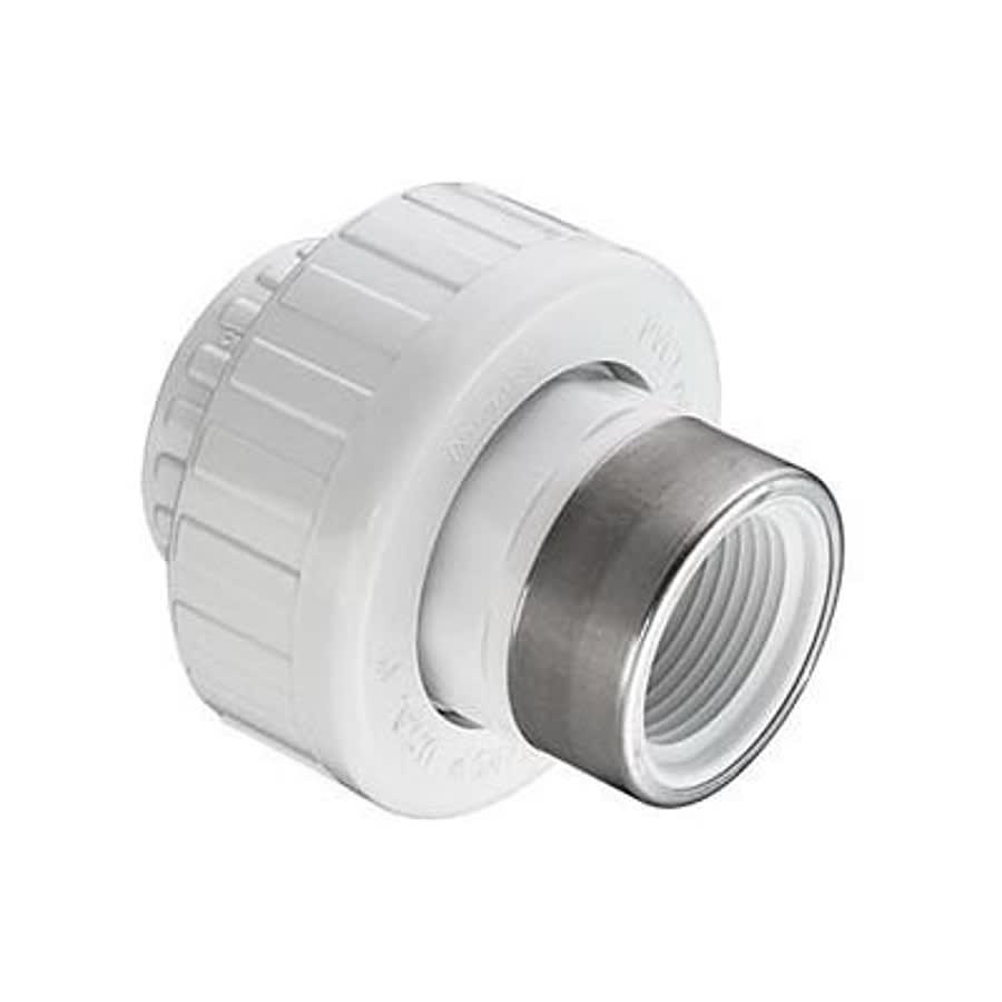 Union, 3/4 in, Socket x Stainless Steel Reinforced FNPT, SCH 40/STD, PVC