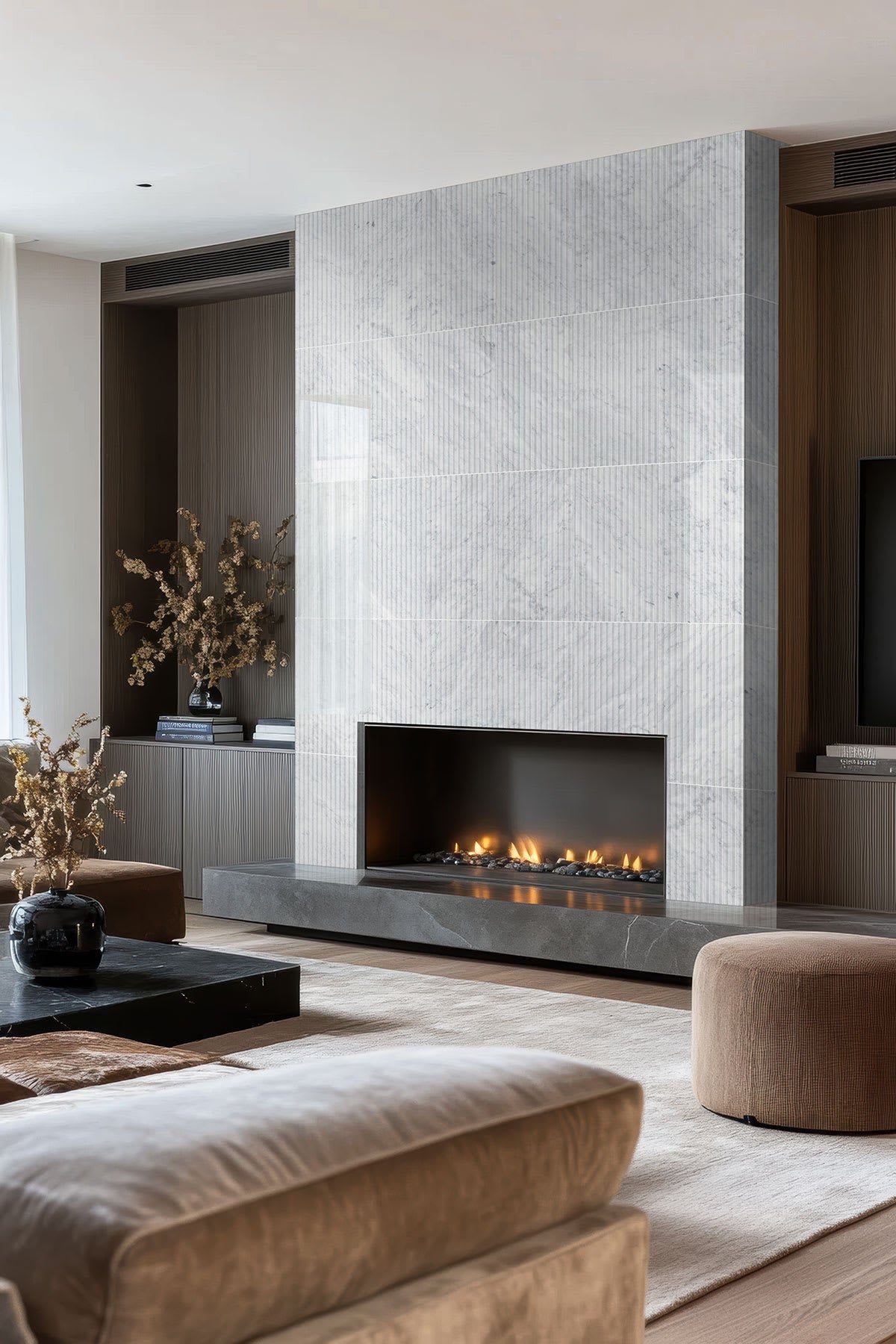 Carrara White Valentino Fluto Honed