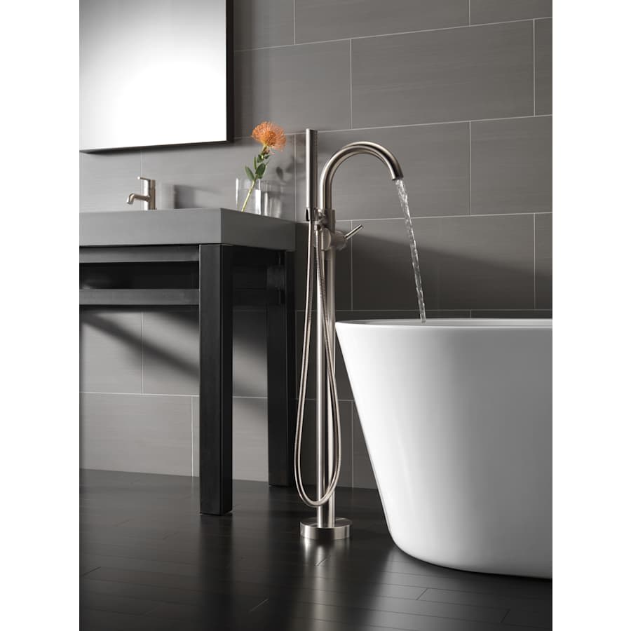 Trinsic Floor Mounted Tub Filler with Integrated Diverter and Hand Shower - Less Rough In