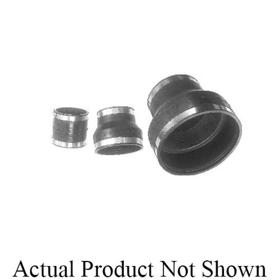 Transition Coupling, 3 x 1-1/2 in, Cast Iron/Plastic x Cast Iron/Plastic, Rubber