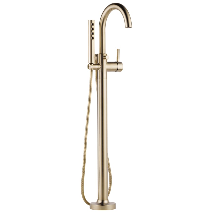 Odin Floor Mounted Tub Filler with Integrated Diverter and Hand Shower - Less Rough In