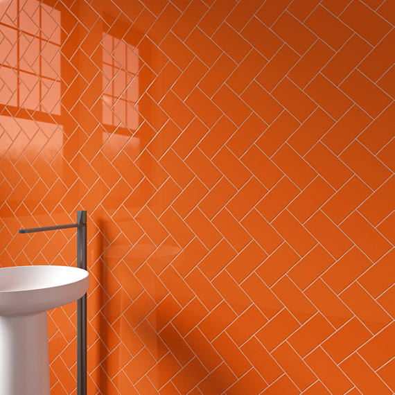Color Wheel Classic Orange Burst Square 4X4 Glossy