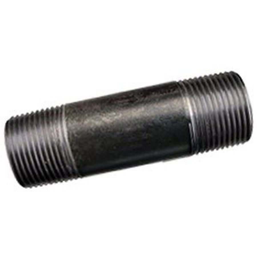 Nipple, 3/8 in, 4-1/2 in L, MNPT, Steel, Black, SCH 40/STD
