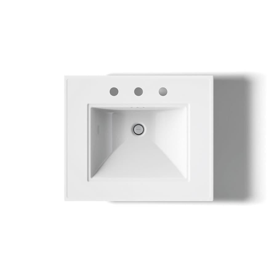 Memoirs Stately 24-1/2" Fireclay Pedestal Sink with Overflow and 3 Faucet Holes at 8" Centers