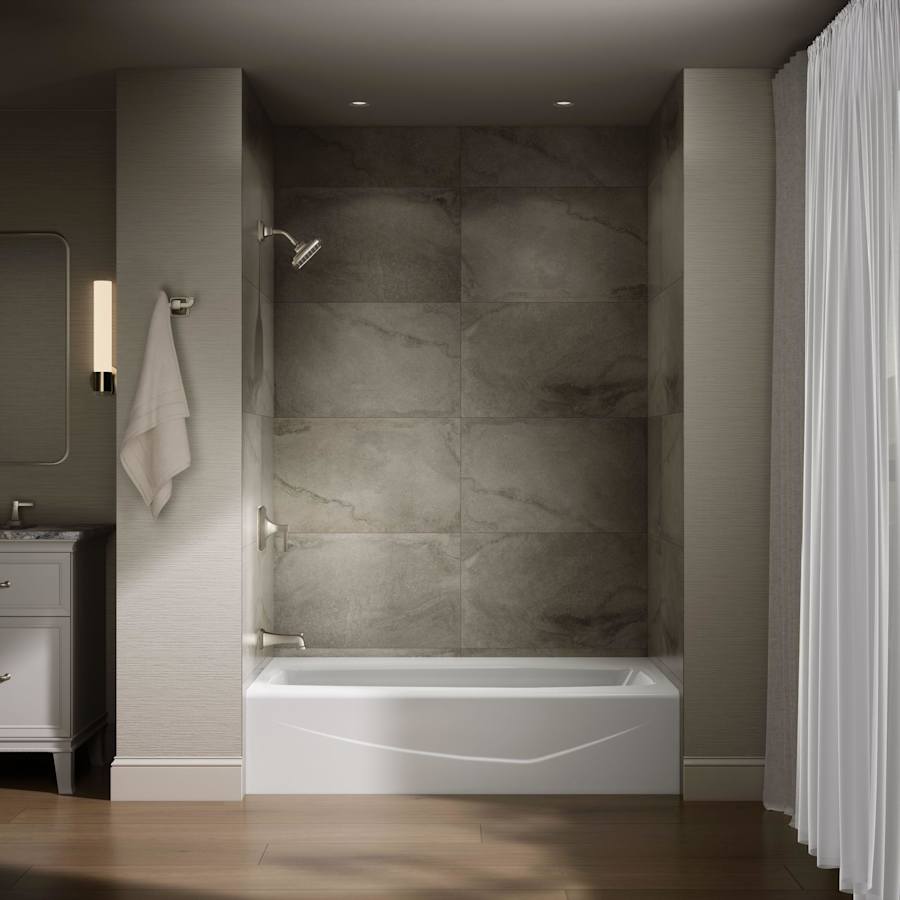 Villager Collection 60" Three Wall Alcove Bath Tub with Extra 4" Ledge and Left Hand Drain